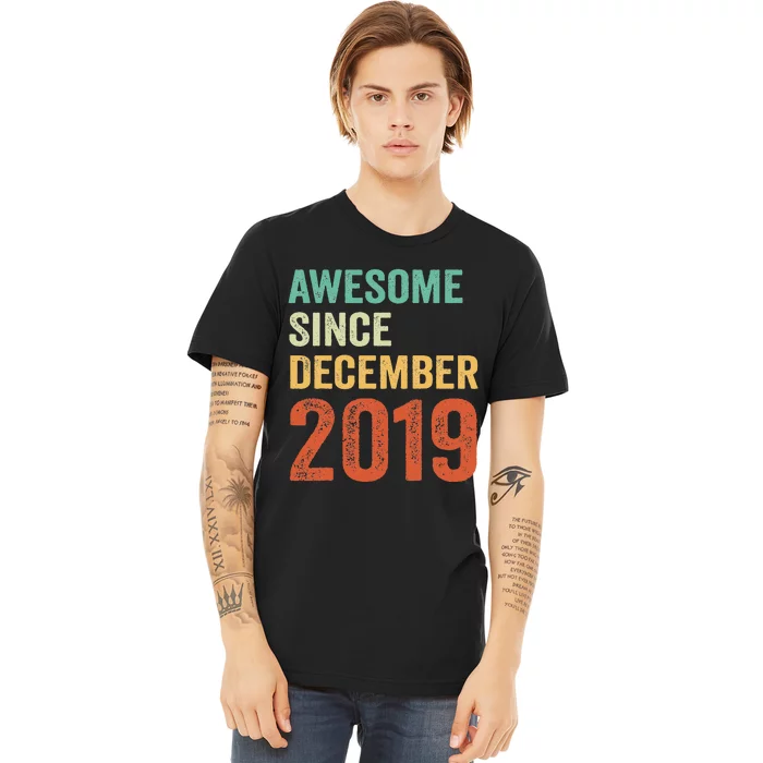 Awesome Since December 2019 3rd Birthday 3 Years Old Gift Premium T-Shirt