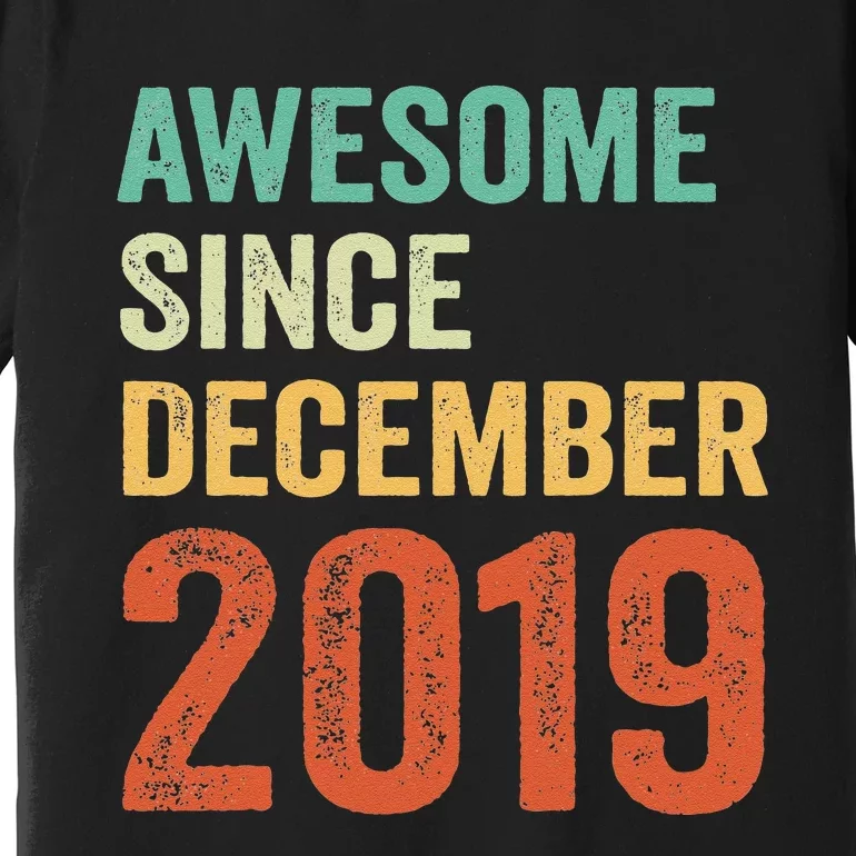 Awesome Since December 2019 3rd Birthday 3 Years Old Gift Premium T-Shirt