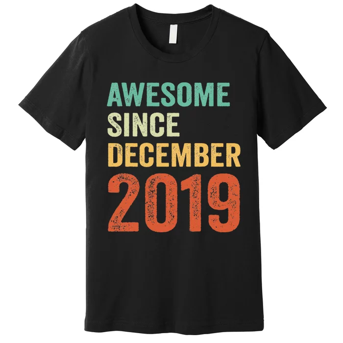 Awesome Since December 2019 3rd Birthday 3 Years Old Gift Premium T-Shirt