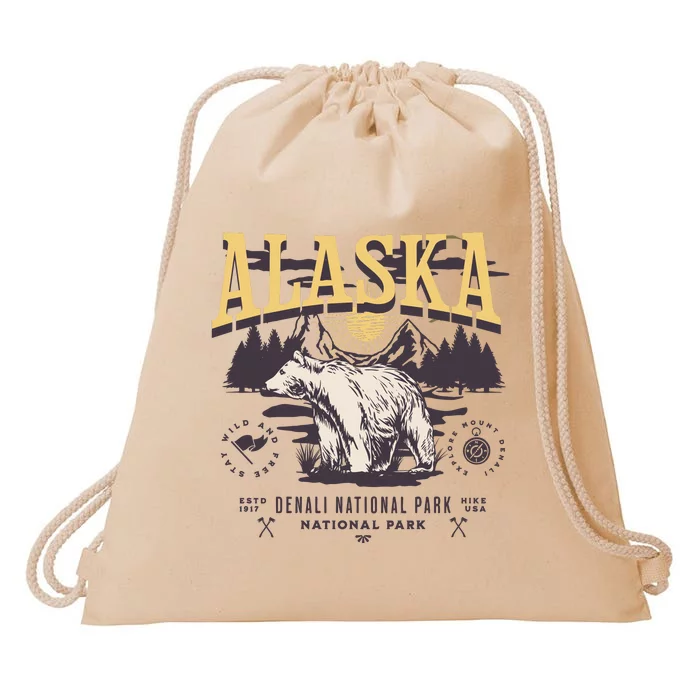 Alaska Sweatshirt Denali National Park Preppy Drawstring Bag