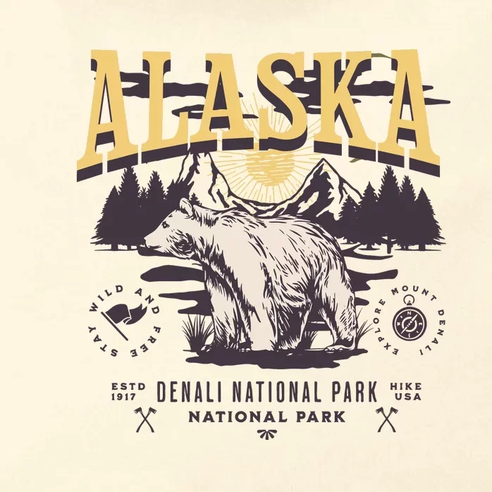 Alaska Sweatshirt Denali National Park Preppy Zip Tote Bag