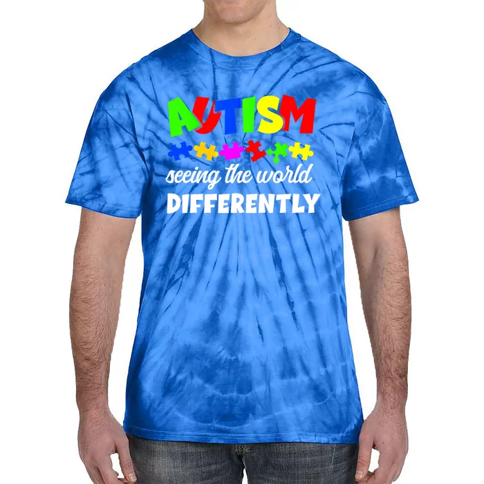 Autism Son Daughter Seeing The World Differently Gift Tie-Dye T-Shirt