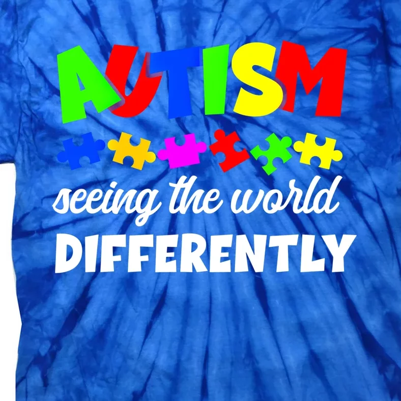 Autism Son Daughter Seeing The World Differently Gift Tie-Dye T-Shirt