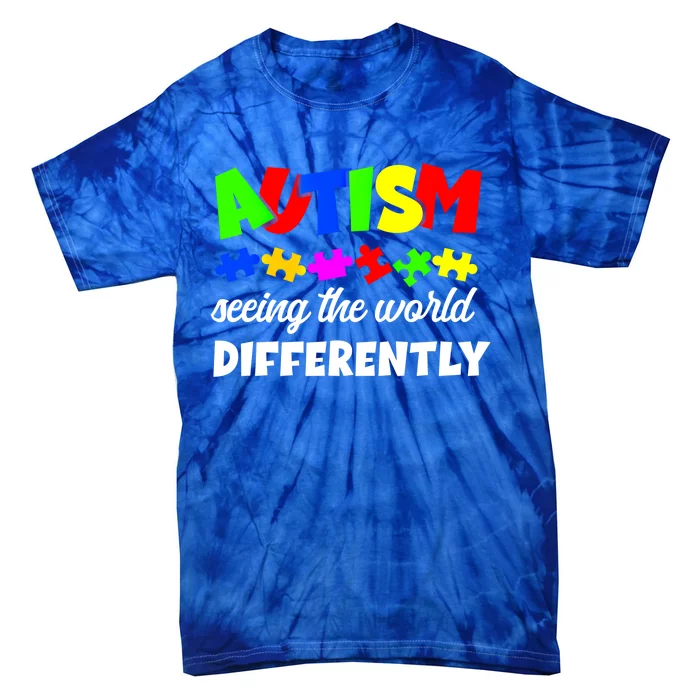 Autism Son Daughter Seeing The World Differently Gift Tie-Dye T-Shirt