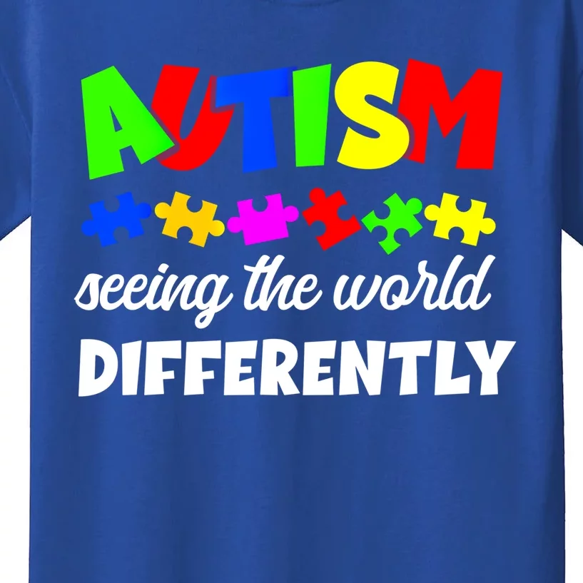 Autism Son Daughter Seeing The World Differently Gift Kids T-Shirt