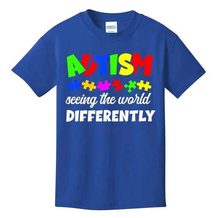 Autism Son Daughter Seeing The World Differently Gift Kids T-Shirt