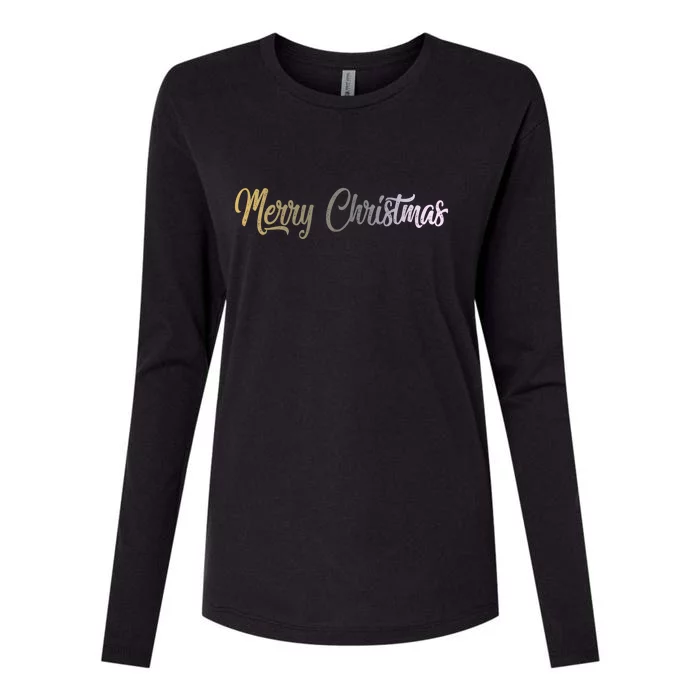 A Simple Design For Merry Christmas Womens Cotton Relaxed Long Sleeve T-Shirt