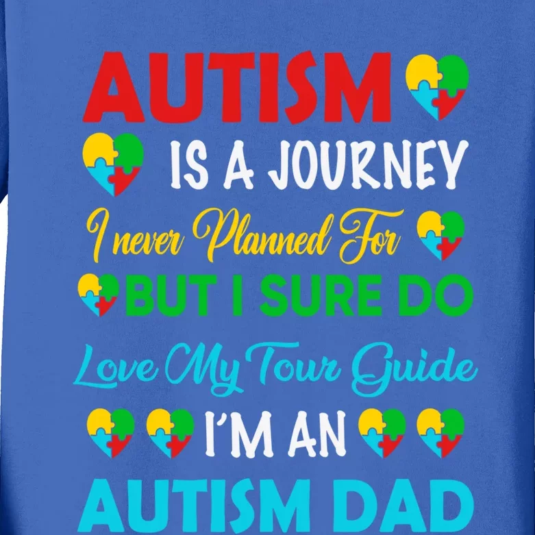 Autism Spectrum Disorder Dad Proud Awareness Puzzle Daddy Gift Kids Long Sleeve Shirt