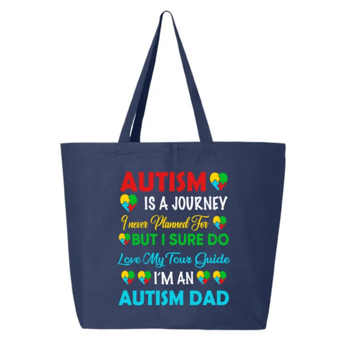 Autism Spectrum Disorder Dad Proud Awareness Puzzle Daddy Gift 25L Jumbo Tote