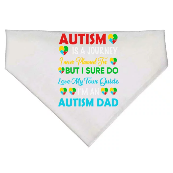 Autism Spectrum Disorder Dad Proud Awareness Puzzle Daddy Gift USA-Made Doggie Bandana