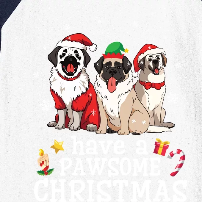 Anatolian Shepherd Dogs Merry Day Have A Pawsome Christmas Gift Baseball Sleeve Shirt