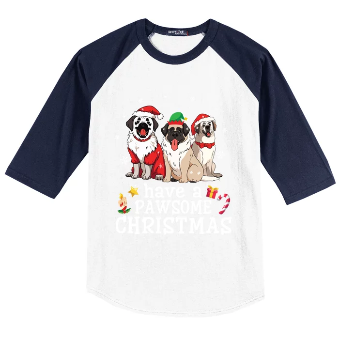 Anatolian Shepherd Dogs Merry Day Have A Pawsome Christmas Gift Baseball Sleeve Shirt