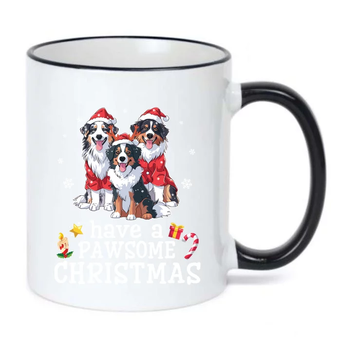 Australian Shepherd Dogs Merry Day Have A Pawsome Christmas Gift Black Color Changing Mug