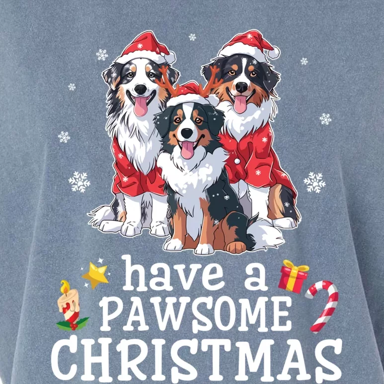 Australian Shepherd Dogs Merry Day Have A Pawsome Christmas Gift Garment-Dyed Women's Muscle Tee