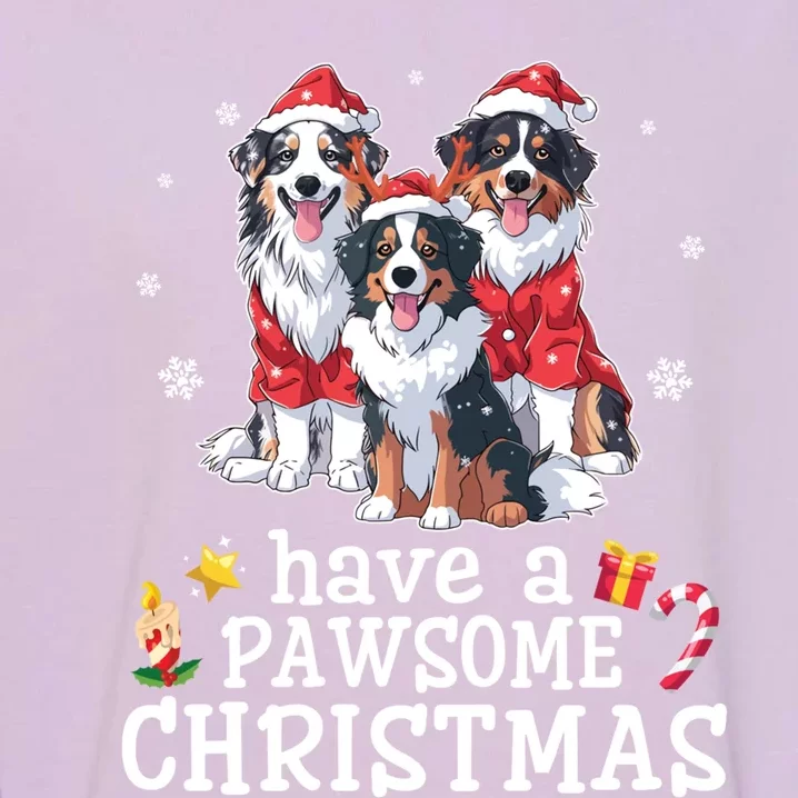 Australian Shepherd Dogs Merry Day Have A Pawsome Christmas Gift Garment-Dyed Sweatshirt