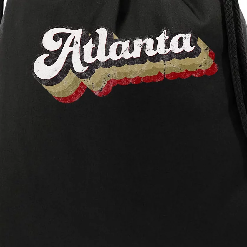 Atlanta Soccer Distressed Retro Baseball Script 404 United Drawstring Bag