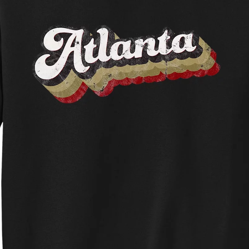 Atlanta Soccer Distressed Retro Baseball Script 404 United Tall Sweatshirt