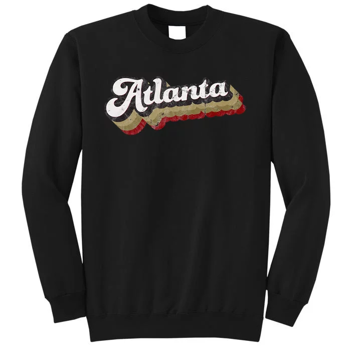 Atlanta Soccer Distressed Retro Baseball Script 404 United Tall Sweatshirt