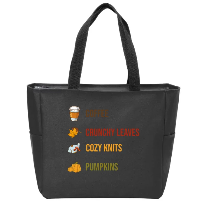 Autumn Season Essentials Graphic Zip Tote Bag