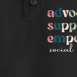 Advocate Support Empower Cute Social Worker Graduation Msw Dry Zone Grid Performance Polo