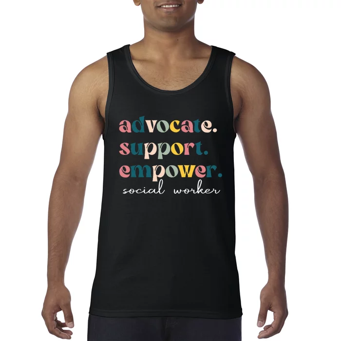 Advocate Support Empower Cute Social Worker Graduation Msw Tank Top