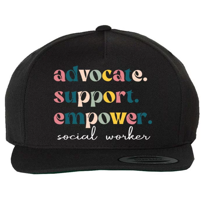 Advocate Support Empower Cute Social Worker Graduation Msw Wool Snapback Cap