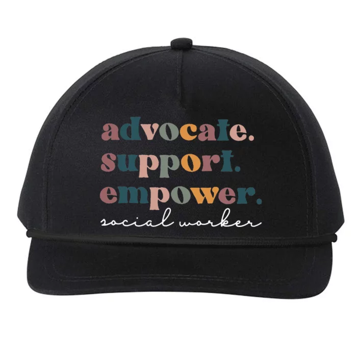 Advocate Support Empower Groovy Social Worker Graduation MSW Snapback Five-Panel Rope Hat