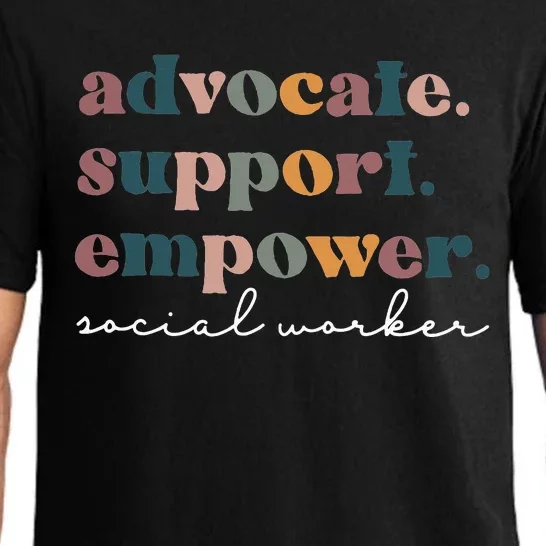 Advocate Support Empower Groovy Social Worker Graduation MSW Pajama Set