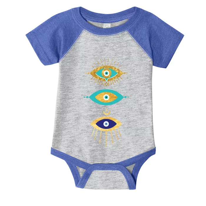 All Seeing Evil Eyes Yellow Eyelashes Curse Protection Gift Infant Baby Jersey Bodysuit