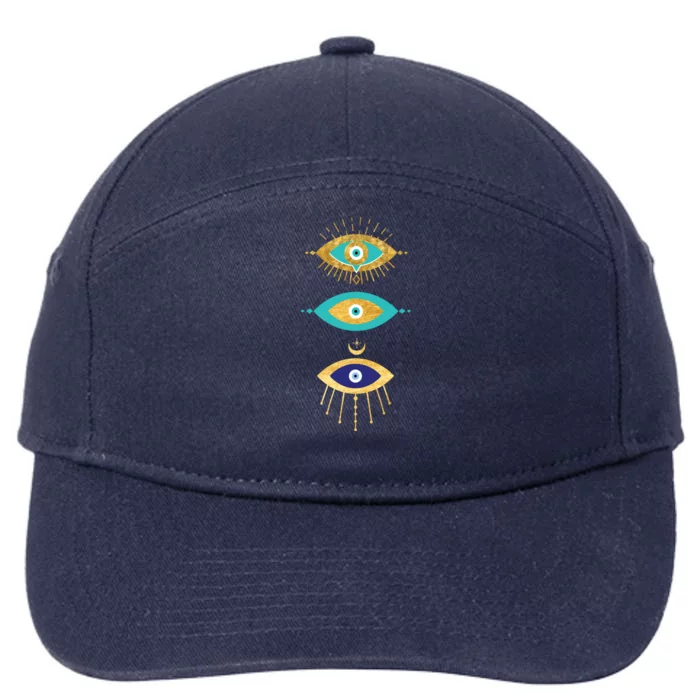 All Seeing Evil Eyes Yellow Eyelashes Curse Protection Gift 7-Panel Snapback Hat