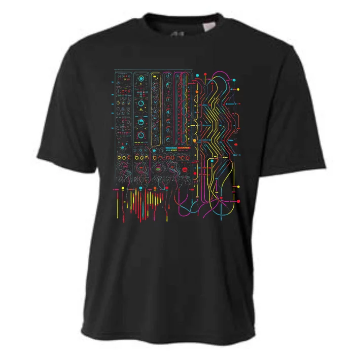 Analogue Synthesiser Electronic Music Modular Life Cooling Performance Crew T-Shirt