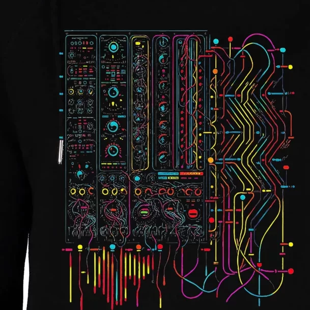 Analogue Synthesiser Electronic Music Modular Life Womens Funnel Neck Pullover Hood