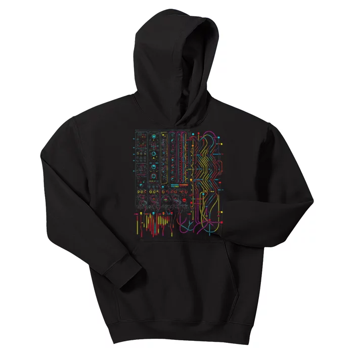 Analogue Synthesiser Electronic Music Modular Life Kids Hoodie