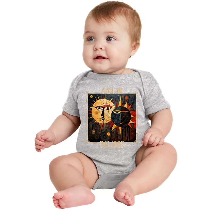 Art Solar Eclipse 2024 Sun Totality April 8th America Baby Bodysuit