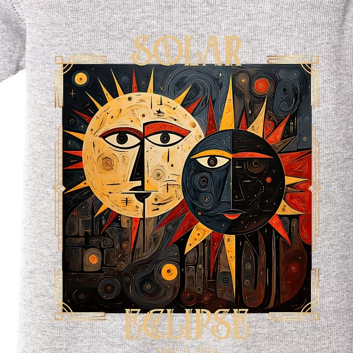 Art Solar Eclipse 2024 Sun Totality April 8th America Baby Bodysuit