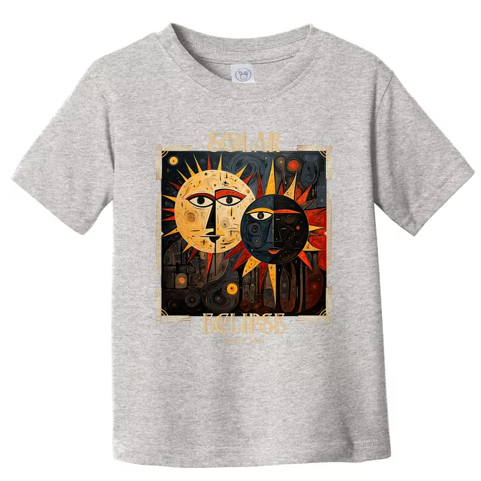 Art Solar Eclipse 2024 Sun Totality April 8th America Toddler T-Shirt