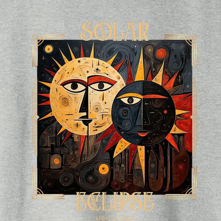 Art Solar Eclipse 2024 Sun Totality April 8th America Women's Crop Top Tee