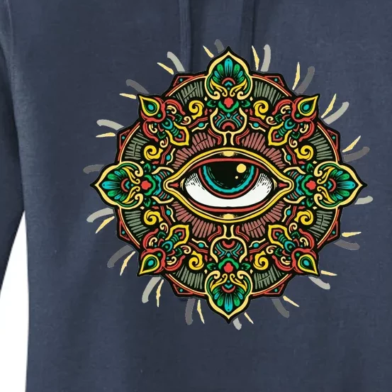 All Seeing Eye Flower Women's Pullover Hoodie