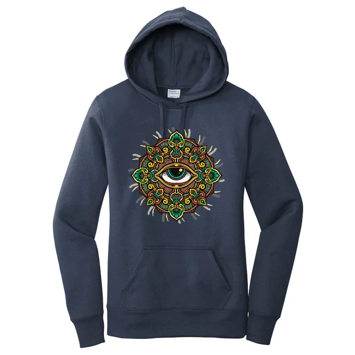 All Seeing Eye Flower Women's Pullover Hoodie