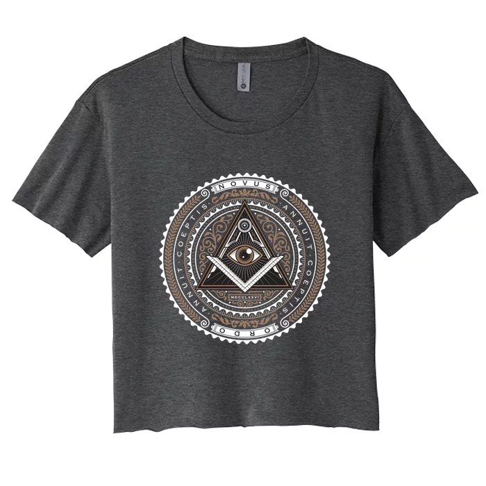 All Seeing Eye Emblem Women's Crop Top Tee