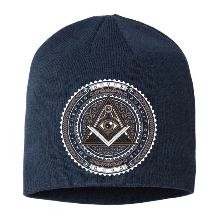 All Seeing Eye Emblem 8 1/2in Sustainable Knit Beanie