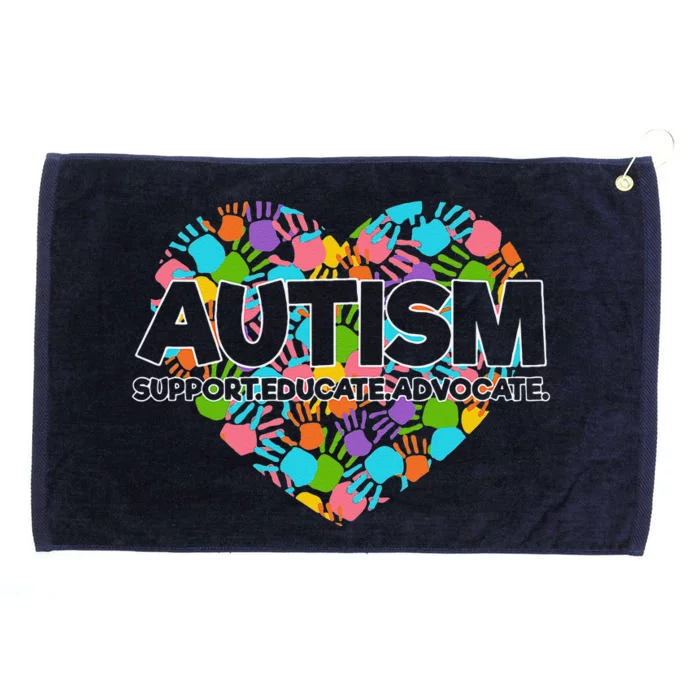 Autism Support Educate Advocate Autism Awareness Grommeted Golf Towel