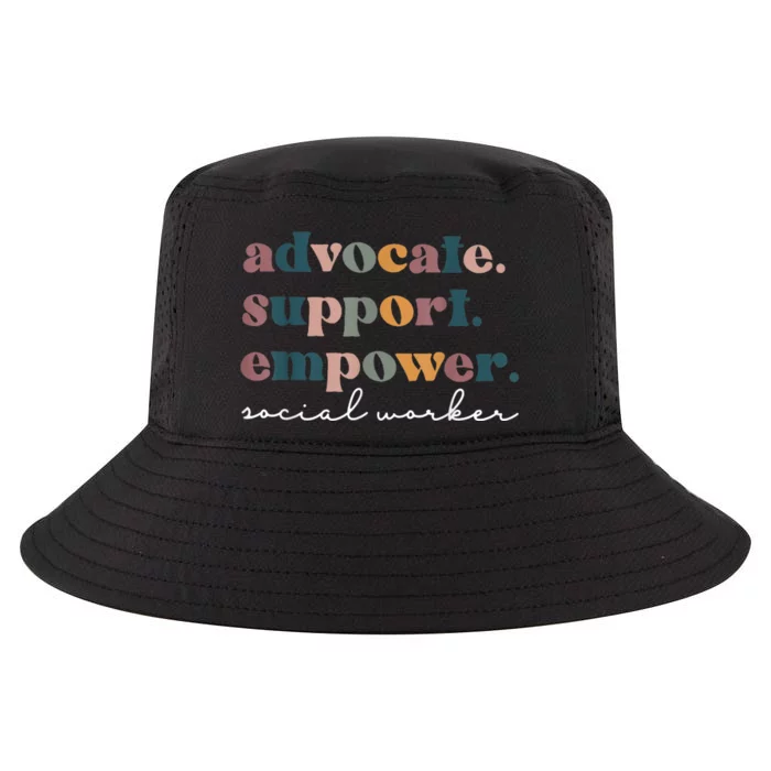 Advocate Support Empower Groovy Social Worker Graduation MSW Cool Comfort Performance Bucket Hat