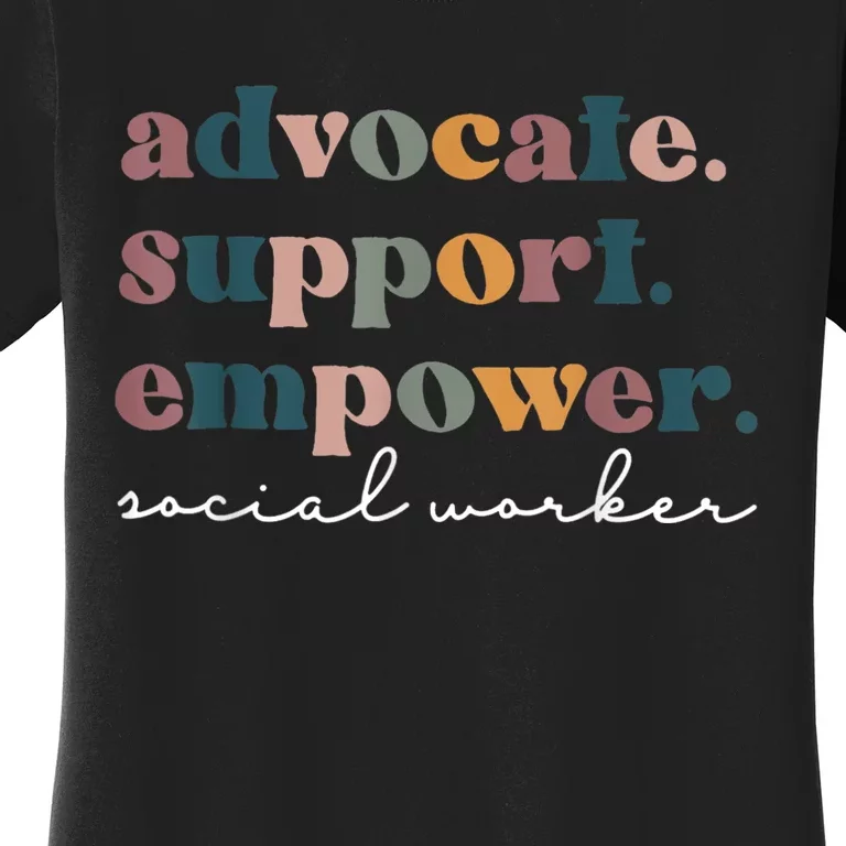 Advocate Support Empower Groovy Social Worker Graduation MSW Women's T-Shirt