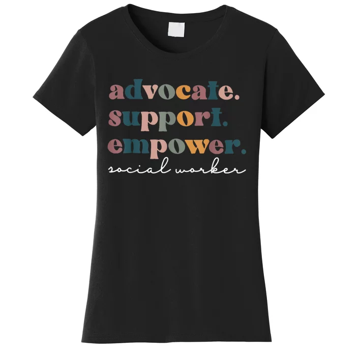 Advocate Support Empower Groovy Social Worker Graduation MSW Women's T-Shirt