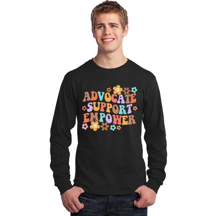 Advocate Support Empower Groovy Social Worker Tall Long Sleeve T-Shirt