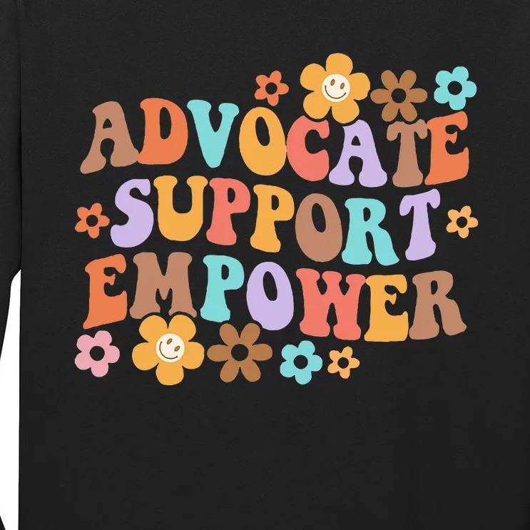 Advocate Support Empower Groovy Social Worker Tall Long Sleeve T-Shirt