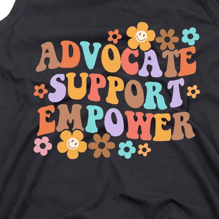 Advocate Support Empower Groovy Social Worker Tank Top