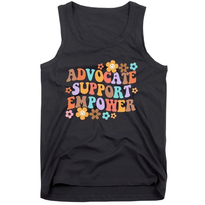 Advocate Support Empower Groovy Social Worker Tank Top