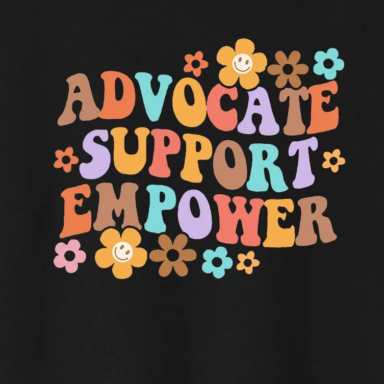 Advocate Support Empower Groovy Social Worker Women's Crop Top Tee